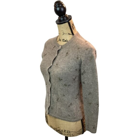 Classiques Entier Sweater Set Lambswool Knit Tank Top & Cardigan Womens XS Tan - Picture 4 of 16